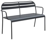 Panca da giardino in acciaio antracite Cafe, 2 posti