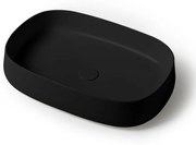 Lavabo da appoggio 60 cm rettangolare in ceramica nero opaco   Milos