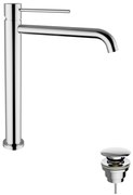 Miscelatore monocomando alto lavabo con scarico click clack cromo JABIL 25