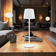 Lampada da Tavolo Ricaricabile 2.2W IP54 CCT Dimmerabile - Bianco Rigato
