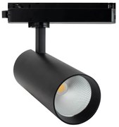 Faro LED 30W Monofase Nero 38°/60° 130lm/W CRI92 no Flickering Colore Bianco Naturale 4.000K
