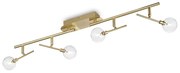 Plafoniera Moderna Maracas Metallo Ottone 4 Luci 2W 3000K Luce Calda