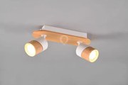 Aruni barra 2 spots orientabili metallo bianco e legno naturale l. ...