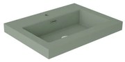 Lavabo da incasso con bordo a vista d'appoggio rettangolare vasca centrale Nantes L 61 x H 6 x P 46 cm in resina verde muschio