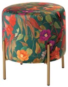 "L'Oca Nera" pouf elegante con decoro floreale aragosta