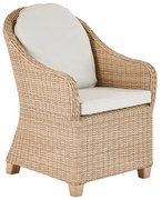 Poltrona da giardino con cuscino Medena NATERIAL con braccioli 1 posti in alluminio, seduta in rattan sintetico beige L 70 x H 90 x P 70 cm