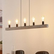 Lindby Relia lampada sospensione, trave di legno