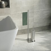 Piantana Portarotolo/Scopino Gedy "Trilly" Inox Spazzolato