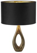 Lampada Da Scrivania Contemporanea Bucklow Ottone Tessuto Nero 1 Luce E27