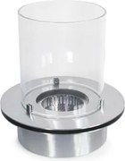 Bruciatore tondo con vetro per camino a bioetanolo biocamino inox 3 lt d.35