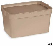 Scatola portaoggetti con coperchio Beige Plastica 2,3 L 13,5 x 11 x 20 cm (24 Unità)