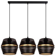 Lampadario a cavo PARIS 3xE27/60W/230V nero/oro