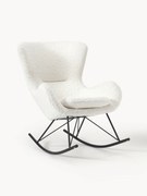 Sedia a dondolo in teddy con gambe in metallo Wing