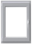 Finestra in PVC bianco L 60 x H 100 cm, 1 anta apertura a sinistra