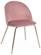 Set di 4 sedie TANYA in velluto rosa e base oro