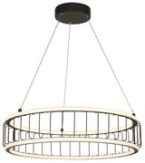 Lampadario Contemporaneo Circolo Acciaio Nero Alluminio Bianco Led 46,4W 3000K