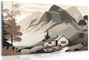 Quadro su tela – Chalet scandinavo in montagna
