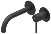 Rubinetto per lavabo ad incasso getto laminare cristallino TAYRONA nero verniciato opaco HUBER H 8 cm