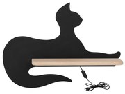 Applique LED per bambini con mensola BLACK CAT LED/5W/230V