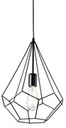 Sospensione Industrial-Minimal Ampolla-3 Metallo Nero 1 Luce E27