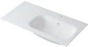 Lavabo a incasso rettangolare vasca a destra L 90.5 x H 15 x P 46 cm in resina bianco opaco