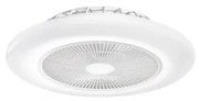 Plafoniera led con ventilatore ponente in alluminio e acrilico bian...