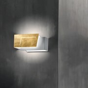 Applique Contemporanea Clap Metallo Foglia Oro Led 12W