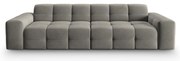Divano in velluto grigio 255 cm Kendal - Micadoni Home
