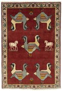 Gabbeh Tappeto persiano 100 x 150 Rosso (Iran) Annodato A Mano