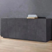 Credenza Moderna VEGA: 4 Ante Battenti e 3 Cassetti Ardesia