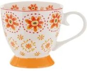 Tazza tè fiori arancione in New Bone China, 450 ml