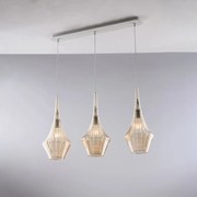 Lampadario Binario Moderno Zeus Ambra 3 Luci E27