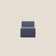 Nettuno modulo poltrona centrale in morbido tessuto bouclè T07 blu