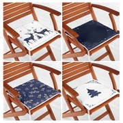 Set di cuscini per sedie a tema natalizio 4 pz 40x40 cm Blue Christmas – Mila Home