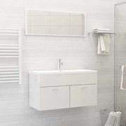 Set mobili da bagno bianco lucido in truciolato