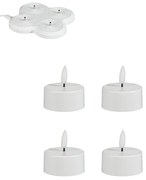 Set di 4 candele LED ricaricabili bianche 5,5 cm - Donner