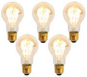 Set di 5 lampadine a spirale LED E27 dimmerabili A60 Goldline 4W 270 lm 2200K