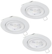 Eglo 901759 - SET 3xLED Lampada da bagno FAVAZZINA 1xGU10/4W/230V IP44 bianco