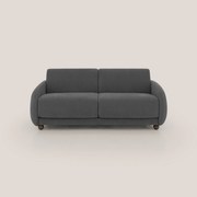 Giglio divano letto scandinavo japandi con materasso H18 cm in tessuto Bouclé impermeabile T07 antracite