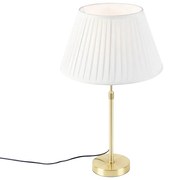 Lampada da tavolo oro / ottone con paralume plissettato crema 35 cm - Parte