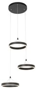 Lampada a sospensione nera rotonda con LED dimmerabile a 3 livelli 3 luci - Lyani