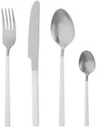 Set 24 posate acciaio inox manico bianco Supreme