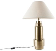 Lampada da tavolo in bronzo con paralume in tessuto beige 55 cm - Bruut