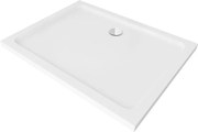 Mexen Flat piatto doccia rettangolare slim 100 x 80 cm, bianco, sifone cromo - 40108010