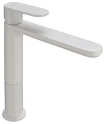 Rubinetto per lavabo a canna media PLANO bianco verniciato opaco HUBER H 22.1 cm