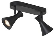 Faretto da soffitto moderno nero 2 luci regolabile - Triangle