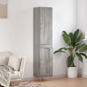 Credenza grigio sonoma 34,5x34x180 cm in legno multistrato