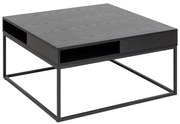 Tavolino da salotto nero con piano effetto frassino 80x80 cm Willford – Actona