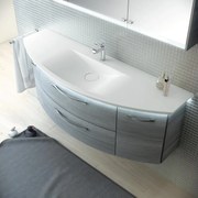 Mobile da bagno sospeso sotto lavabo L 139 x H 25 x P 22 cm bianco, 2 cassetti, 2 ante PELIPAL Cassca