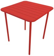 Tavolo da pranzo per giardino Cafe in acciaio con piano in alluminio rosso per 4 persone 70x70cm